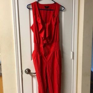 Red Romper Pant Suit